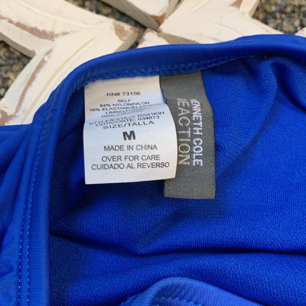 Kenneth Cole Reaction Royal Blue Ruffle Full Bottom Bikini Swim Skirt Size M NWT - Picture 3 of 10
